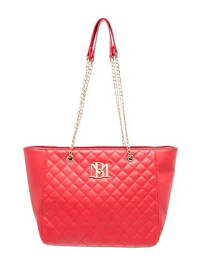 Pre-owned Badgley Mischka Vegan Leather Tote In Red