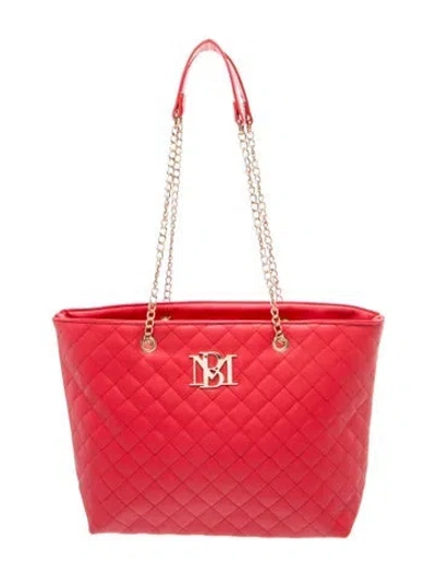 Pre-owned Badgley Mischka Vegan Leather Tote In Red