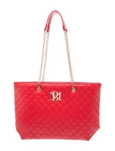 Pre-owned Badgley Mischka Vegan Leather Tote In Red