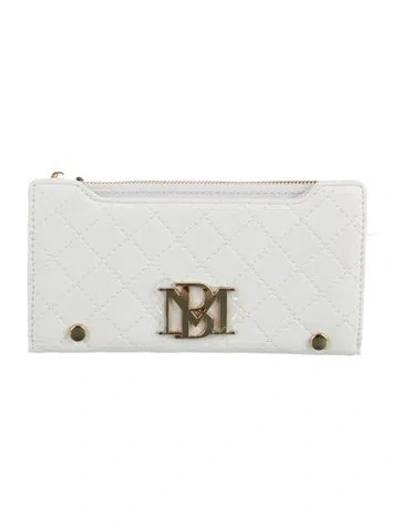 Pre-owned Badgley Mischka Vegan Leather Wallet W/ Tags In White