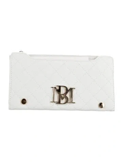 Pre-owned Badgley Mischka Vegan Leather Wallet W/ Tags In White