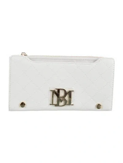 Pre-owned Badgley Mischka Vegan Leather Wallet W/ Tags In White
