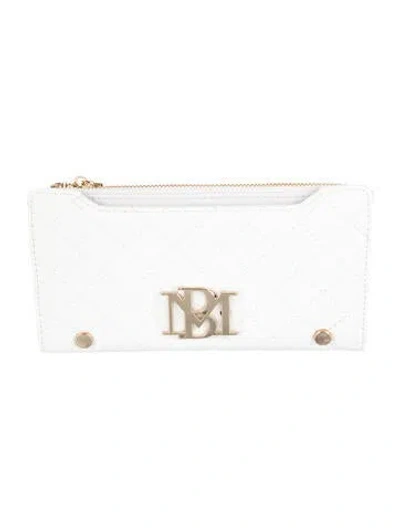 Pre-owned Badgley Mischka Vegan Leather Wallet W/ Tags In White