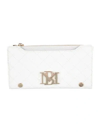 Pre-owned Badgley Mischka Vegan Leather Wallet W/ Tags In White