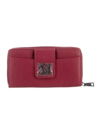 Pre-owned Badgley Mischka Vegan Leather Wristlet W/ Tags In Red