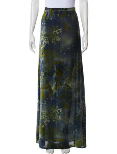 Pre-owned Badgley Mischka Velvet Long Skirt In Green