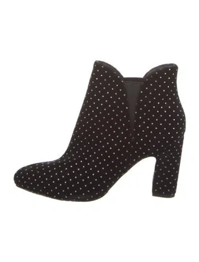 Pre-owned Badgley Mischka Velvet Studded Accents Boots In Black