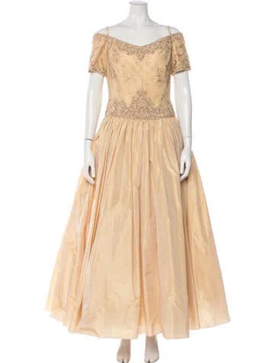 Pre-owned Badgley Mischka Vintage Long Dress In Neutral
