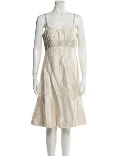 Pre-owned Badgley Mischka Vintage Mini Dress In Gray