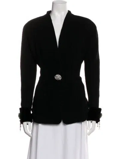 Pre-owned Badgley Mischka Vintage Wool Evening Jacket In Black