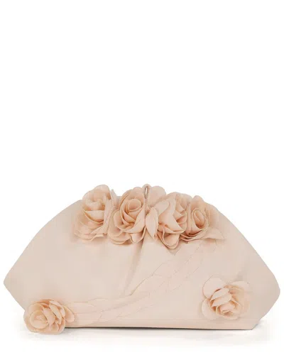 Badgley Mischka Violet Satin Jacquard Clutch In Red