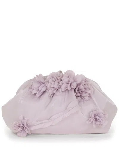 Badgley Mischka Violet Satin Jacquard Clutch In Red