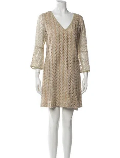 Pre-owned Badgley Mischka V-neck Mini Dress