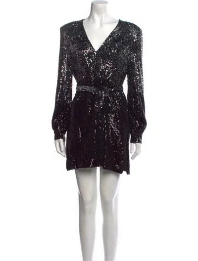 Pre-owned Badgley Mischka V-neck Mini Dress W/ Tags In Multi