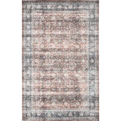 Badgley Mischka Whitley Cranberry Cocktail Machine Washable Soft Touch Area Rug