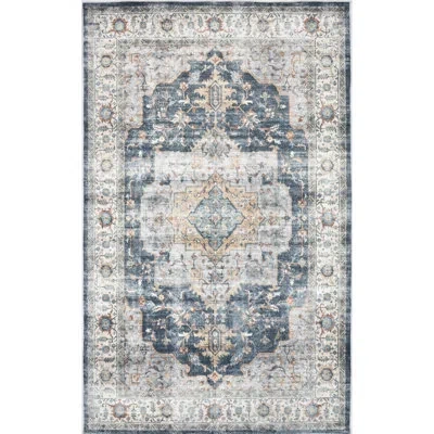 Badgley Mischka Whitley Deep Royal Machine Washable Soft Touch Area Rug
