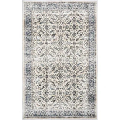 Badgley Mischka Whitley Mozart Blue Machine Washable Soft Touch Area Rug