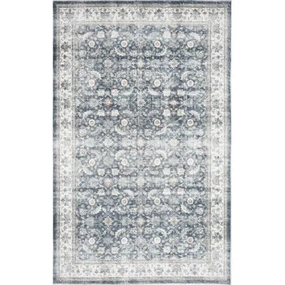 Badgley Mischka Whitley Symphony Blue Machine Washable Soft Touch Area Rug