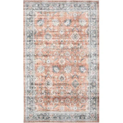 Badgley Mischka Whitley Wild Salmon Machine Washable Soft Touch Area Rug