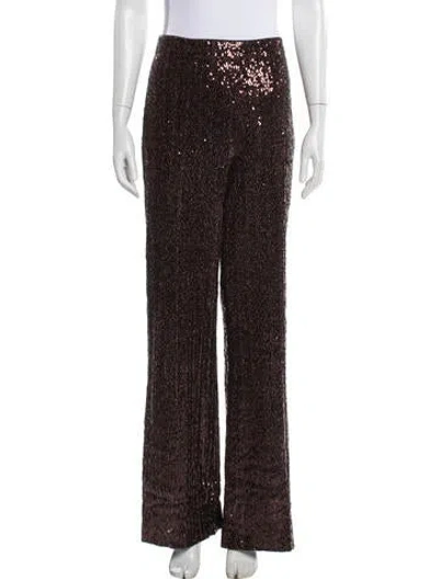 Pre-owned Badgley Mischka Wide Leg Pants In Brown
