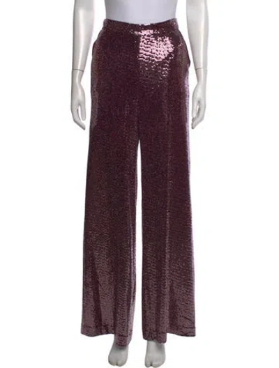Pre-owned Badgley Mischka Wide Leg Pants In Burgundy