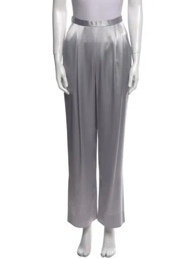 Pre-owned Badgley Mischka Wide Leg Pants In Gray