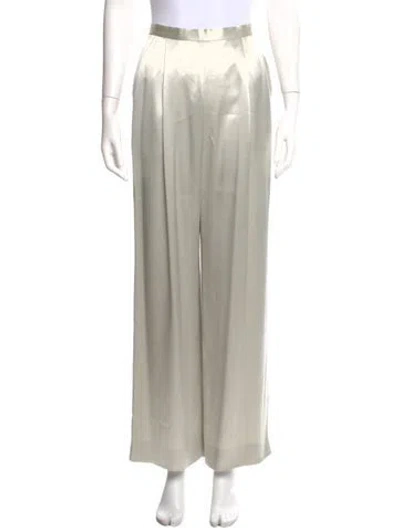Pre-owned Badgley Mischka Wide Leg Pants In White