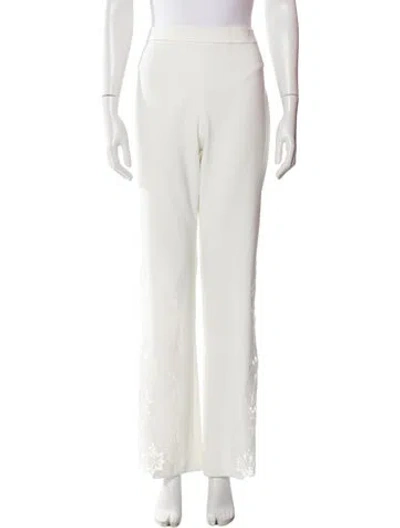 Pre-owned Badgley Mischka Wide Leg Pants In White