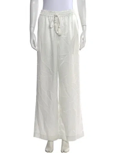 Pre-owned Badgley Mischka Wide Leg Pants In White