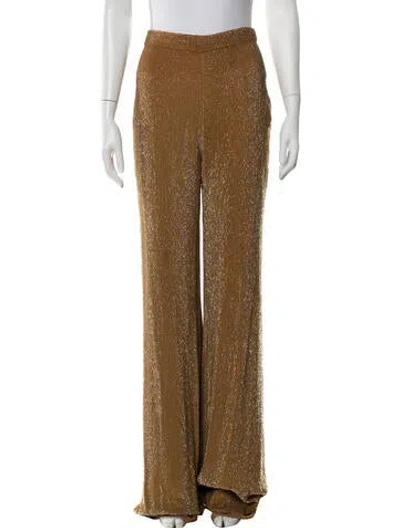 Pre-owned Badgley Mischka Wide Leg Pants In Yellow