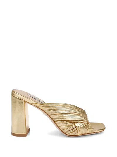Badgley Mischka Winslow Twisted Metallic Sandals In Gold