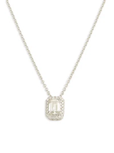 Badgley Mischka Women's 14k White Gold & 0.80-0.94tcw Lab-grown Diamond Pendant Necklace/17"