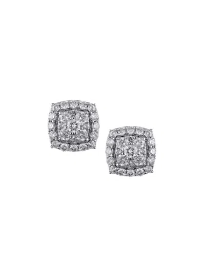 Badgley Mischka Women's 14k White Gold & 1 Tcw Lab-grown Diamond Square Stud Earrings