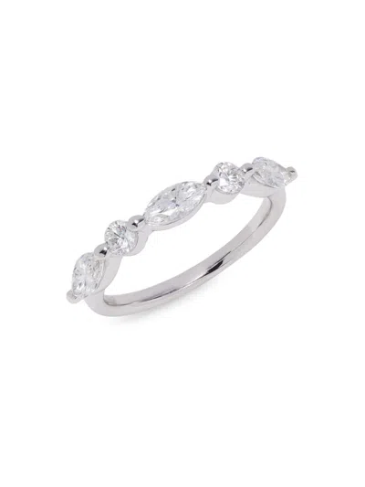 Badgley Mischka Women's 14k White Gold & 1.00 Tcw Lab-grown Marquise & Round Diamond Ring In Metallic