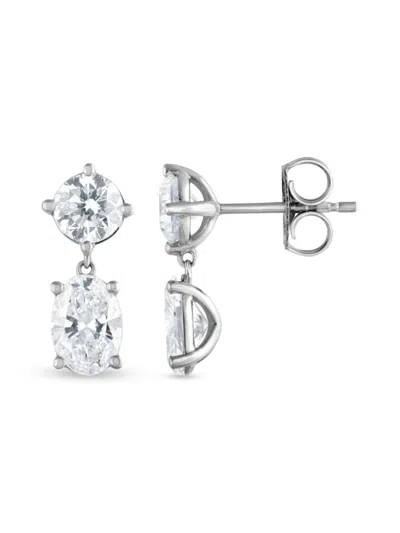 Badgley Mischka Women's 14k White Gold & 2.5 Tcw Lab-grown Diamond Earrings In Silver