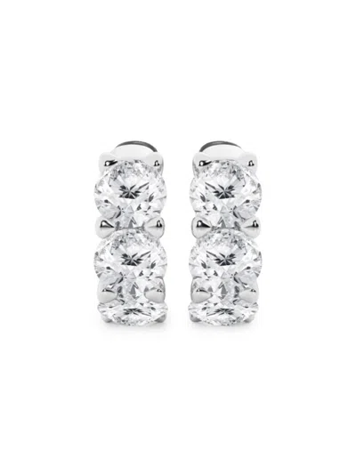 Badgley Mischka Women's 14k White Gold & 3 Tcw Lab Grown Diamond Huggie Earrings