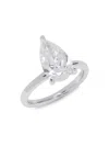 Badgley Mischka Women's 14k White Gold & 3.00 Tcw Lab-grown Pear Diamond Ring In Silver