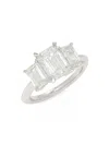Badgley Mischka Women's 14k White Gold & 4.10 Tcw Lab-grown Emerald Diamond Ring In Metallic