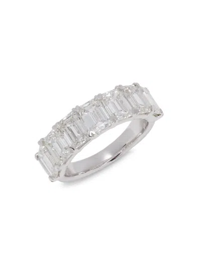 Badgley Mischka Women's 14k White Gold & 5.00 Tcw Lab-grown Emerald Diamond Ring In Metallic