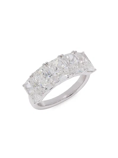 Badgley Mischka Women's 14k White Gold & 5.15 Tcw Lab-grown Radiant Diamond Ring In Metallic