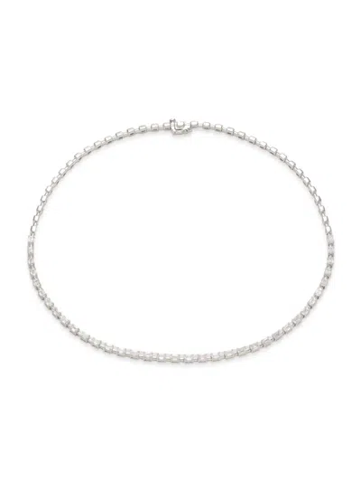 Badgley Mischka Women's 14k White Gold Emerald-cut Diamond Necklace