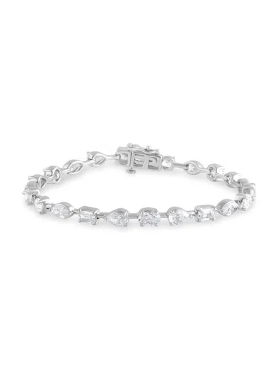 Badgley Mischka Women's 14k White Gold & 9 Tcw Lab-grown Diamond Mixed-shape Bracelet
