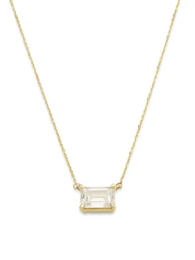Badgley Mischka Women's 14k Yellow Gold & 0.69-0.79 Tcw Lab-grown Emerald-cut Diamond Pendant Necklace