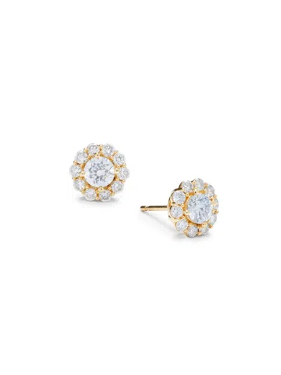 Badgley Mischka Women's 14k Yellow Gold & 1.00 Tcw Lab-grown Diamond Cluster Stud Earrings