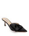 Badgley Mischka Collection Alaya Pointed Toe Mule In Black Satin