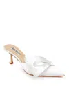 Badgley Mischka Collection Alaya Pointed Toe Mule In White Satin