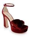 Badgley Mischka Collection Alora Ii Ankle Strap Platform Sandal In Bordo Velvet