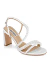 Badgley Mischka Collection Amora Slingback Sandal In White Satin