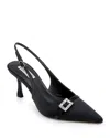 Badgley Mischka Collection Annmarie Slingback Pointed Toe Pump In Black Satin