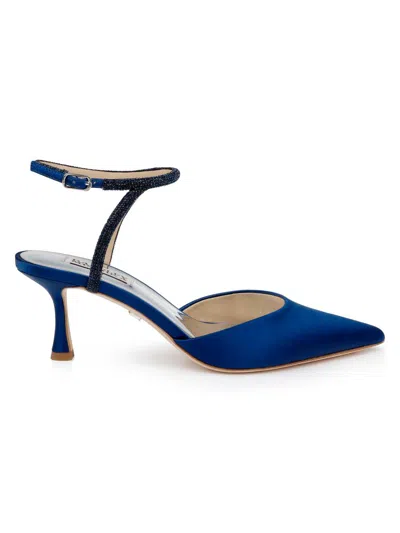 Badgley Mischka Collection Autumn Pointed Toe Ankle Strap Pump In Animal Print
